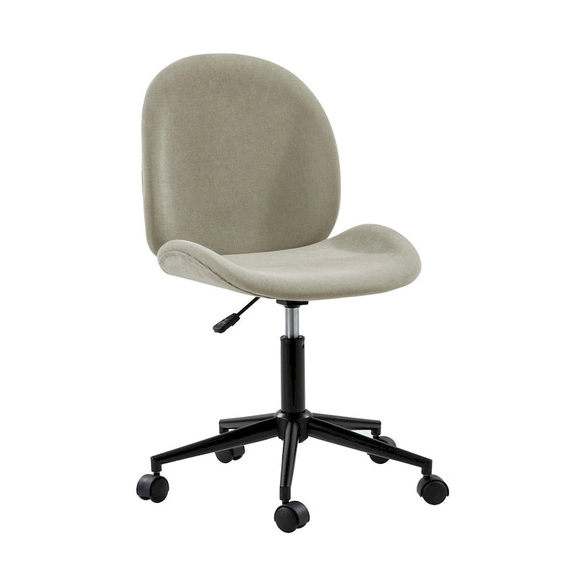 Chaise de bureau moderne pivotante sans accoudoirs avec base en métal